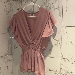 Jon & Anna Pink Ruffled Blouse